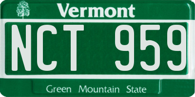 VT license plate NCT959