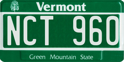 VT license plate NCT960