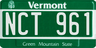 VT license plate NCT961