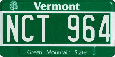 VT license plate NCT964