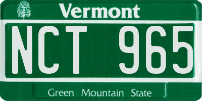 VT license plate NCT965