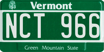 VT license plate NCT966