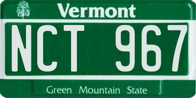 VT license plate NCT967
