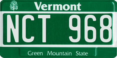VT license plate NCT968