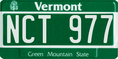 VT license plate NCT977
