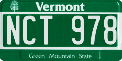 VT license plate NCT978