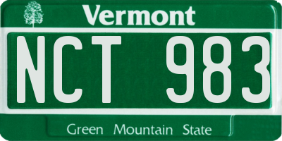 VT license plate NCT983