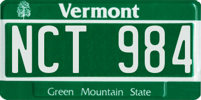 VT license plate NCT984