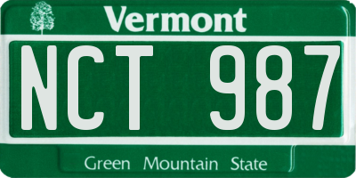 VT license plate NCT987