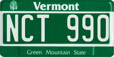 VT license plate NCT990