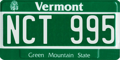 VT license plate NCT995