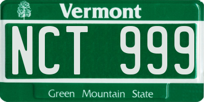 VT license plate NCT999