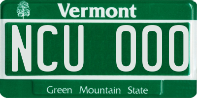 VT license plate NCU000