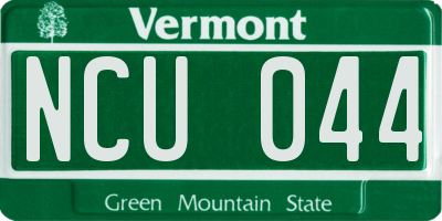 VT license plate NCU044