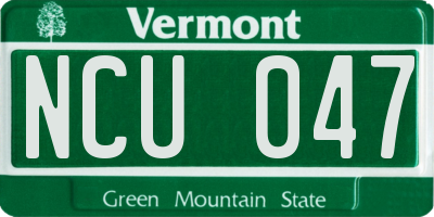 VT license plate NCU047