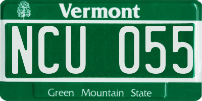 VT license plate NCU055