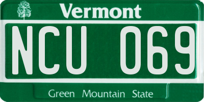 VT license plate NCU069