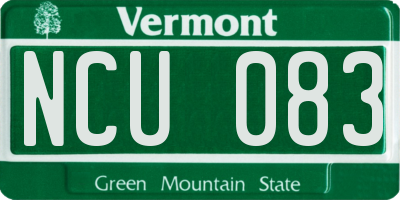 VT license plate NCU083