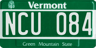 VT license plate NCU084
