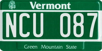 VT license plate NCU087