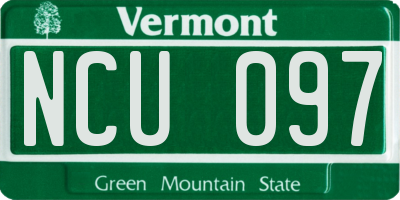VT license plate NCU097