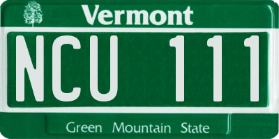 VT license plate NCU111