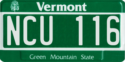 VT license plate NCU116