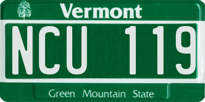 VT license plate NCU119