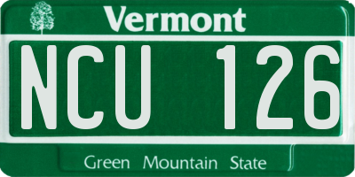 VT license plate NCU126