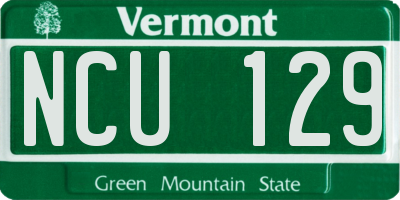 VT license plate NCU129