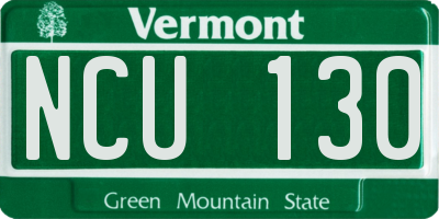 VT license plate NCU130