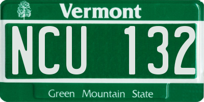VT license plate NCU132