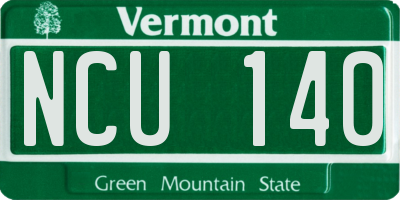 VT license plate NCU140