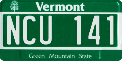VT license plate NCU141