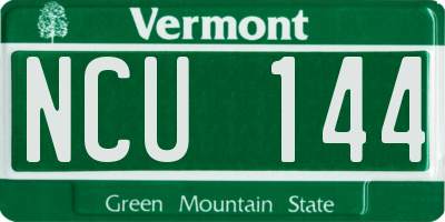 VT license plate NCU144