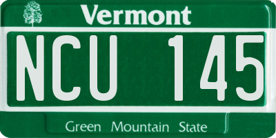VT license plate NCU145