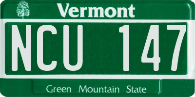 VT license plate NCU147