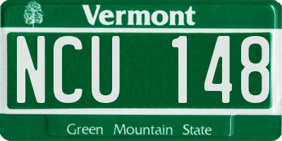 VT license plate NCU148