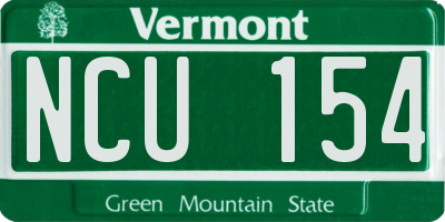 VT license plate NCU154