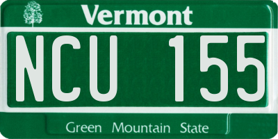 VT license plate NCU155