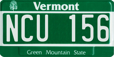 VT license plate NCU156