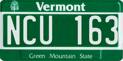 VT license plate NCU163