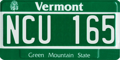 VT license plate NCU165