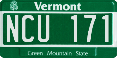 VT license plate NCU171