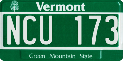 VT license plate NCU173
