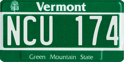 VT license plate NCU174