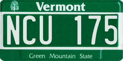VT license plate NCU175