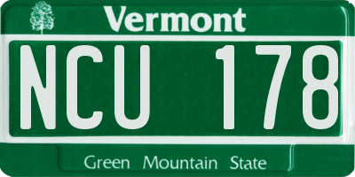 VT license plate NCU178