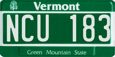 VT license plate NCU183
