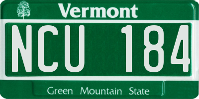 VT license plate NCU184